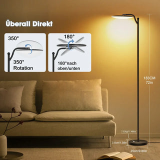 NAVI black floor lamp – metal head and stem detail