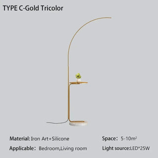 TAMIR Metal Floor Lamp with Integrated Shelf - front view