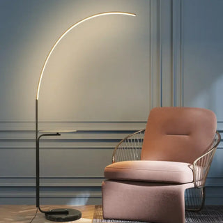 TAMIR Metal Floor Lamp with Integrated Shelf - lifestyle view