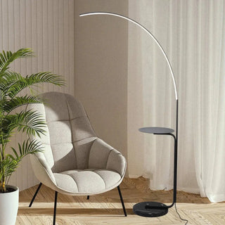 TAMIR Metal Floor Lamp with Integrated Shelf - Scandinavian interior