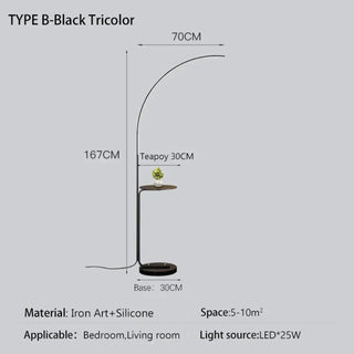TAMIR Metal Floor Lamp with Integrated Shelf - shelf detail