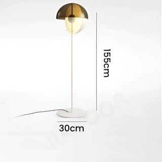 SPHERO Minimalist Black Floor Lamp Smoked Glass - side view