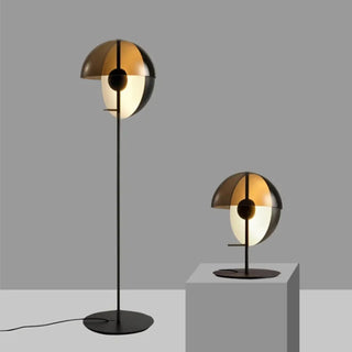 SPHERO Minimalist Black Floor Lamp Smoked Glass - shade detail