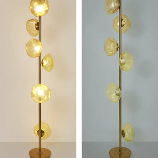SUPREMETI Gold Metal Glass Globe Floor Lamp - evening glow