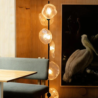 SUPREMETI Gold Metal Glass Globe Floor Lamp - top view