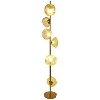 SUPREMETI Gold Metal Glass Globe Floor Lamp - luxury interior