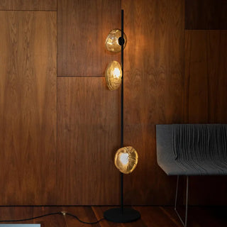 SUPREMETI Gold Metal Glass Globe Floor Lamp - globe shades detail