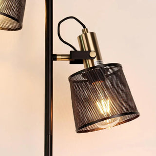 NOIA black designer lamp – metal mesh shade close-up