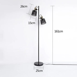 NOIA black metal mesh floor lamp – in contemporary room