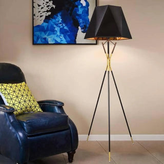 FOOT designer geometric tripod floor lamp – full view