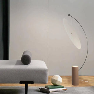 RONDY round curved floor lamp – oval shade full view