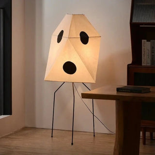 SAKI Japandi Pleated Paper Floor Lamp - side view