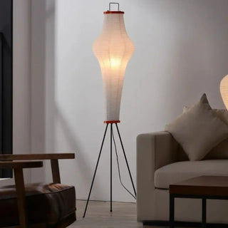 SAKI Japandi Pleated Paper Floor Lamp - detail view
