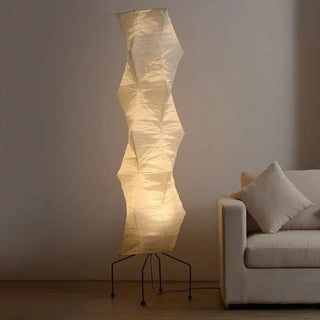SAKI Japandi Pleated Paper Floor Lamp - ambient lighting