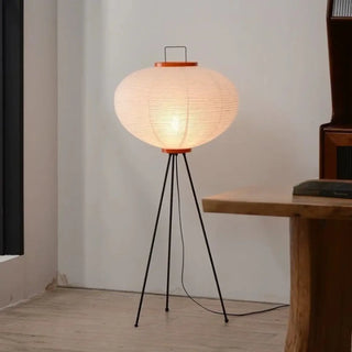SAKI Japandi Pleated Paper Floor Lamp - front view