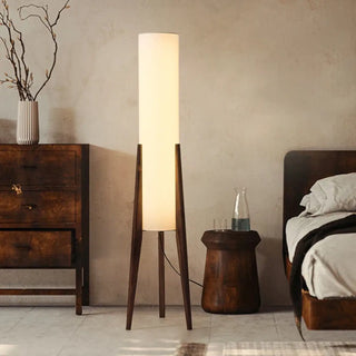 PLATAGA wood tripod floor lamp – fifth view in natural setting
