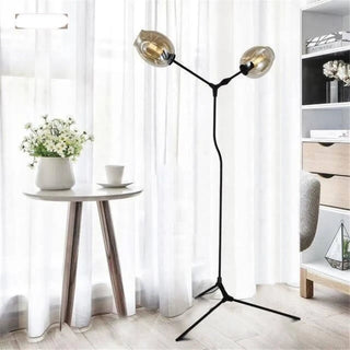 SOUFFLE Artisan Blown Glass Floor Lamp - glass shade detail
