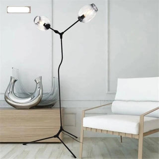 SOUFFLE Artisan Blown Glass Floor Lamp - in living room