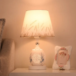CHARLIE Crystal Vintage Bedside Lamp - on marble surface