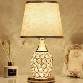 CHARLIE Crystal Vintage Bedside Lamp - front view