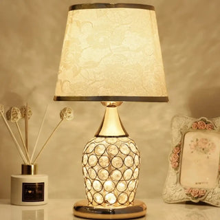 CHARLIE Crystal Vintage Bedside Lamp - side profile view