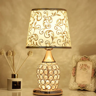 CHARLIE Crystal Vintage Bedside Lamp - crystal facets detail