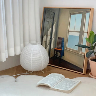 LANTERN bedside lamp – Japanese minimalist bedroom setting