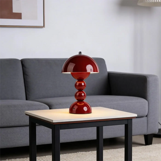 VELVET Red Lacquered Retro-Chic Bedside Lamp – Glamour Bold Design