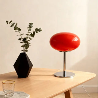 INSALA Minimalist Glass Bedside Lamp – sculptural transparent design front view