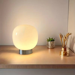 MACARON Colored Glass Bedside Lamp – sculptural minimalist design front view