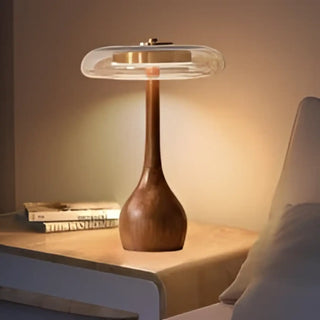 BAOBAB Retro Vintage Wooden Bedside Lamp - wood detail