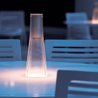Minimalist contemporary bedside table lamp — E27 bulb front view