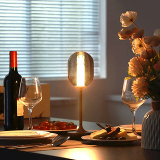 CANDLE Elegant Glass Bedside Lamp - warm glow in bedroom