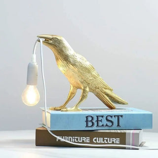 RAVEN Crow Designer Lamp - bold statement in eclectic interior