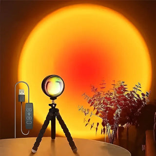 Projecteur Lampe Coucher de Soleil – Veilleuse RGB avec Télécommande et 16 Options de Couleurs