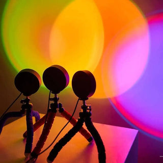 Projecteur Lampe Coucher de Soleil – Veilleuse RGB avec Télécommande et 16 Options de Couleurs