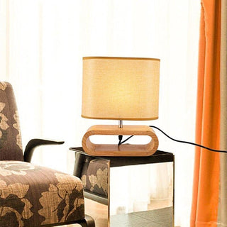 Fabric Wood Lamp – Natural Wood Bedside Lamp With Soft Ambient Light