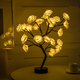 LIROSE Decorative Rose Tree Night Light – floral romantic design front view