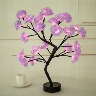 LIROSE rose tree lamp – bedroom romantic lifestyle setting