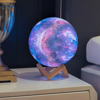 GALAXIE bedside lamp – cosmos bedroom setting