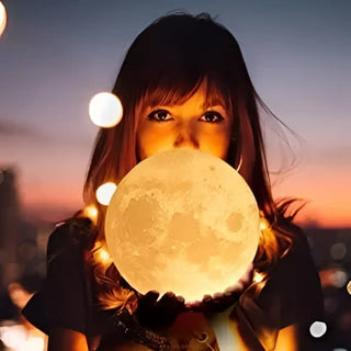 Lámpara lunar 3D – Lámpara con superficie lunar realista | Luz de noche de brillo suave