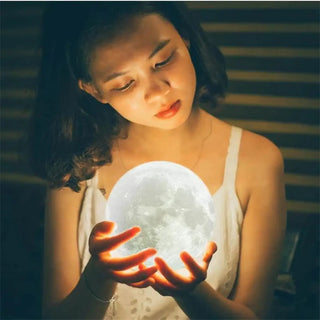Lámpara lunar 3D – Lámpara con superficie lunar realista | Luz de noche de brillo suave