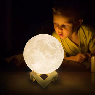 Lámpara lunar 3D – Lámpara con superficie lunar realista | Luz de noche de brillo suave
