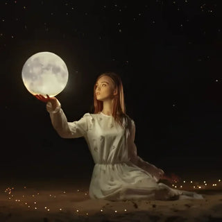Lámpara lunar 3D – Lámpara con superficie lunar realista | Luz de noche de brillo suave