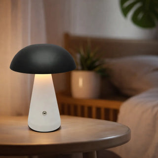 SCHROOM Minimalist Mushroom Bedside Lamp – Soft Cozy Subdued Design