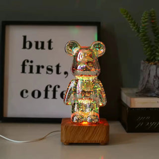 NANNIES Teddy Bear Cozy Night Light – Multicolor Plush Ambient Lamp