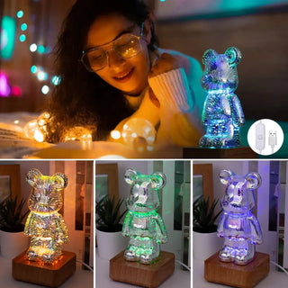 NANNIES Teddy Bear Cozy Night Light – Multicolor Plush Ambient Lamp