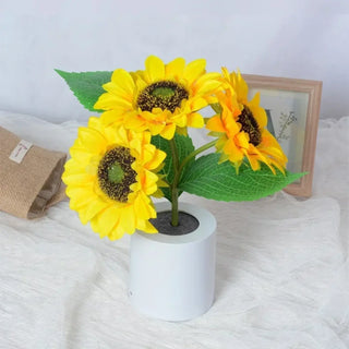 Designer sunflower table lamp, LED decorative floral soft warm light