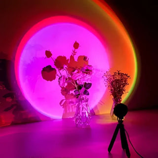Warm romantic bedroom lamp, USB sunset ambient soft light
