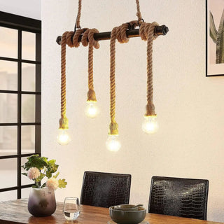 ROPE Suspended Pendant Lamp – Rustic Industrial Woven Design